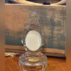 vintage Gorham full lead crystal Santa Claus picture frame ornament